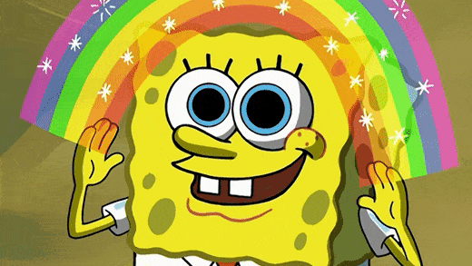 Adorable Spongebob Rainbow Cute Eyes GIF